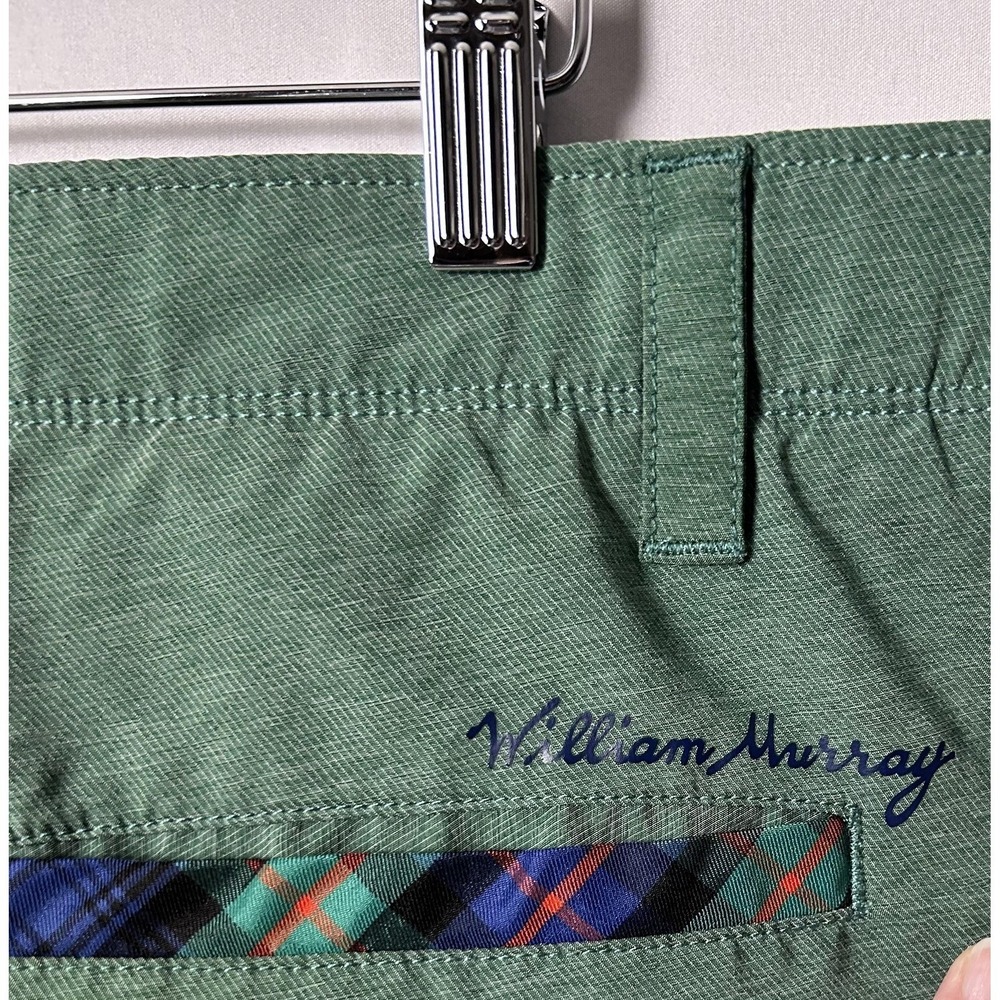 William Murray Shorts Mens 36 Green Straight Fit Golf Chino Stretch Casual - Picture 4 of 8